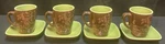 Jo!e Espresso Mini Tea Cups Brown Green Set Of 4. Fixed Price $13.38.