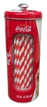The Tin Box Company Coke Holder With 20 Paper Straws Inside, 3-3/8.... Fixed Price $19.99.