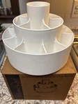 Pampered Chef Tool Turn About White Carousel Utensil Holder Caddy #2170 Open Box. Fixed Price $45.00.