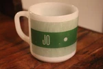 1960S Vintage Jo Name Federal Milk Glass Coffee Tea Mug Cup Green 3" Tall. Fixed Price $16.99.