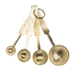 4 Stainless Steel Measuring Spoons, Gold Sizes,. Fixed Price $25.40.