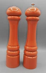 Chef Specialties Butternut Orange Pepper Mill And Salt Shaker Set 10 Inch Wood. Fixed Price $34.99.