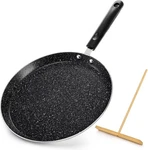 10 Inch Nonstick Crepe Pan With Spreader, Flat Skillet Tortilla Granite. Fixed Price $17.59.