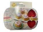 Wilton Silicone Heart 6 Cupcake Size Baking Or Molding Gelatin, Ice Cream. Fixed Price $9.98.