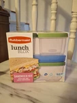 Rubbermaid Lunch Blox Sandwich Kit Bpa Free Blue Ice Made Usa 4 Containers. Fixed Price $39.98.