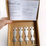 Pampered Chef Stainless Steel Serving Picks #2905 Set Of 4 New Brushed Nickel. Fixed Price $9.00.