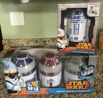 Star Wars Droid Kitchen Storage 3 Piece Set And R2-D2 Measuring Cups New Nib. Fixed Price $100.00.