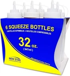 New Star Foodservice Squeeze Bottles, Plastic, Wide 32 Oz, Clear (pack Of 6). Fixed Price $42.99.