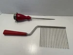 Vintage (1) Red Bakelite Cake Cutter Ice Pick Wood Handle Retro Farmhouse. Fixed Price $15.00.