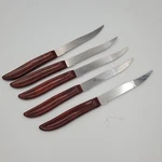 Quikut Vintage Steak Knives Brown Handles Stainless Steel Serrated GA56 Set Of. Fixed Price $10.00.