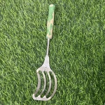 Vintage A&j Wire Potato Masher Green Wood Handle Pat Applied For Rustic. Fixed Price $8.07.