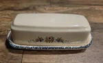 Sunflower Pattern Home & Garden Party Cream Covered Butter Dish Farmstyle. Fixed Price $15.00.