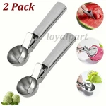 2PCS Ice Cream Scoop Easy Trigger Stainless Steel Cookie Water Melon Dough Spoon. Fixed Price $15.25.
