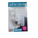 Sanyo Cord Free Collection Salt/pepper Mill New NHP-SP10 White (open Box). Fixed Price $9.99.