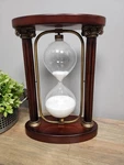 Vintage Sand Clock Hourglass By Bombay Co. Mahogany & Brass Flips Over 10.5". Fixed Price $79.99.