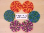 6 Rough Round Mottled Dish Pot Scrubber Scrubby Scrubbies Handmade 93. Fixed Price $7.50.