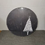 Christmas Trivet Merry And Bright Triangle Tree 10" Round Jay Imports-nip. Fixed Price $20.00.