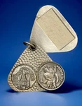Vintage Catholic Christopher Silver Tone Slider Name Plate Medal. Fixed Price $19.99.