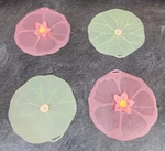 Set Of 4 Charles Viancin Silicone Drink Covers Hibiscus & Lily Pad Euc. Fixed Price $18.99.