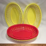 Set Of 5 Tablecraft Piece Sandwich Onion Rings Fry Basket 9" Red Yellow Usa. Fixed Price $10.91.