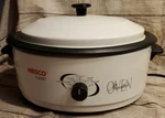 Nesco 4816-14-30 Classic Oven Roaster Quart, Porcelain Cookware, White. Fixed Price $86.00.