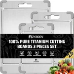 3PCS Titanium Cutting Board With Grooves, Update Double Side. Fixed Price $111.14.