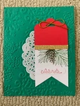 Christmas Tag Celebrate Holiday Card Kit Of 6 Made W/ Stampin' Up!. Fixed Price $12.00.