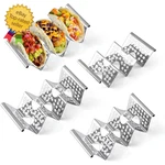 Taco Holders Set Of 4, Stand, Stainless Steel Holder, Each Can 3. Fixed Price $12.85.