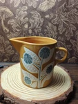 Creative Co-op Sarah Golden Botanical Creamer 4 Mod Brown Gray Floral. Fixed Price $14.00.