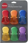 Kizmos Multipurpose Plastic Bag Clips, Set Of 6, Multicolored. Fixed Price $9.99.