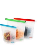 Set Of 3 Silicone Bags For Food Storage, Meal Preparation Air-tight. Fixed Price $25.00.
