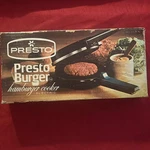 Nos 1970S Presto Electric Hamburger Cooker Single Patty Pan Skillet Model 05/MB1. Fixed Price $40.00.
