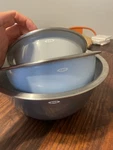 Oxo 3PC Insulated Stainless Steel Mixing Bowl Set - Gray And Blue. Fixed Price $35.00.