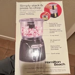Hamilton Beach Push Function Food Chopper 3 Cup Stainless Steel Dishwasher Safe. Fixed Price $33.99.