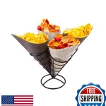 Restaurantware 3.5X6.8" Black Iron 4-SLOT Spiral Food Cone Holder Stand. Fixed Price $44.47.