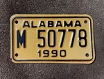 1990 Alabama Motorcycle License Plate. Fixed Price $12.99.