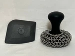 Cast Iron Chainmail Scrubber Skillet Cleaner With Handle Scraper 2-PIECE. Fixed Price $12.99.