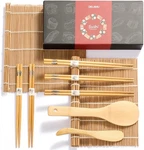 Sushi Making Kit, Delamu Bamboo Mat, Including 2 Rolling Mats, 5.... Fixed Price $13.67.