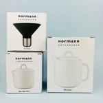 Normann Copenhagen Bliss White 0.7L Teapot, Lidded Sugar Bowl & Strainer Nib. Fixed Price $56.59.
