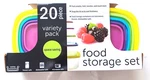 Handy Helpers Variety Pack Food Storage Containers 20 Piece Set, Clear Plastic. Fixed Price $6.00.