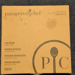 Pampered Chef Lazy Susan Wood Medium Brown Round 100128. Fixed Price $30.00.