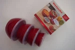 New Kitchenaid Empire Red Set Of 4 Measuring Prep Bowls 1, 2, 3, & Cup W/ Lids. Fixed Price $32.00.