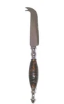 Cheese Knife Art Glass Hand Topaz Brown Charcuterie Server Silver Tone Snack. Fixed Price $18.99.