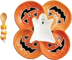 Mud Pie H5 Halloween Glow Dark 10" Pumpkin Section Server & Spoon 40700814. Fixed Price $50.39.