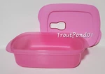 Tupperware Crystalwave Bowl Microwave Rectangle Rectangular 1L Dish Pink. Fixed Price $23.99.