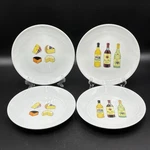 Nancy Green 2001 Boston Warehouse Wine & Cheese Snack Dessert Plates 6.5" Set -4. Fixed Price $39.91.