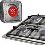 100 Pack Disposable Aluminum Foil Square Gas Burner Liners To Catch Grease. Fixed Price $32.75.