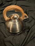 Epicure Deluxe Whistling Tea Kettle Stainless Steel Sim Wood Handle 3 Qt Euc. Fixed Price $19.95.