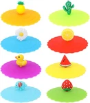 8 Pcs Silicone Cup Lids Mug Colorful Anti-dust Coffee Covers Cute. Fixed Price $9.99.