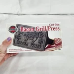 Norpro New Old Stock Bacon Grill Press In Box #1400 Cast Iron. Fixed Price $20.00.